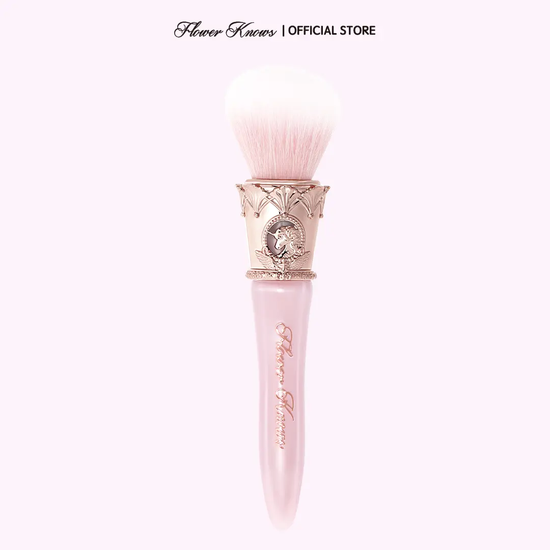 Flower Knows Knight Unicorn Collection Angled Blush Brush - Gold-Colored, Sparkly Face Brush for Makeup Application, Gold-Colored Face Brushes, Sparkly Face Brushes