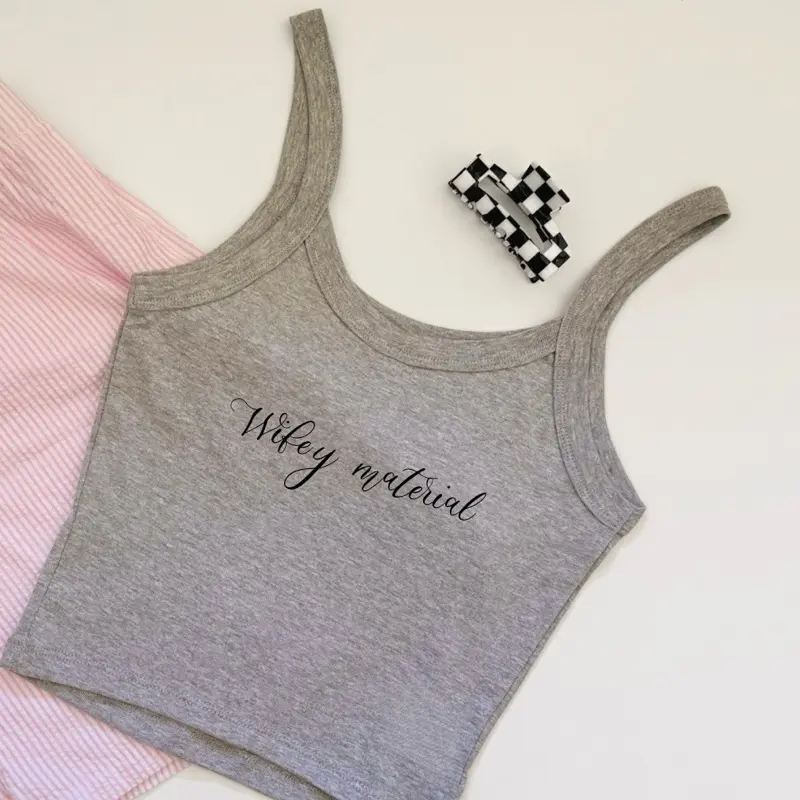 Mrs. Bride Custom Crop Tank Top - Personalized Black Crop Tank with Custom Text, Soft Cotton Blend, Flattering Fit for Brides and Bridesmaids, Bride Theme Outfit - Fitted, Womenswear, Aesthetic, Retro, Love, Cropped, Lightweight, Bridal