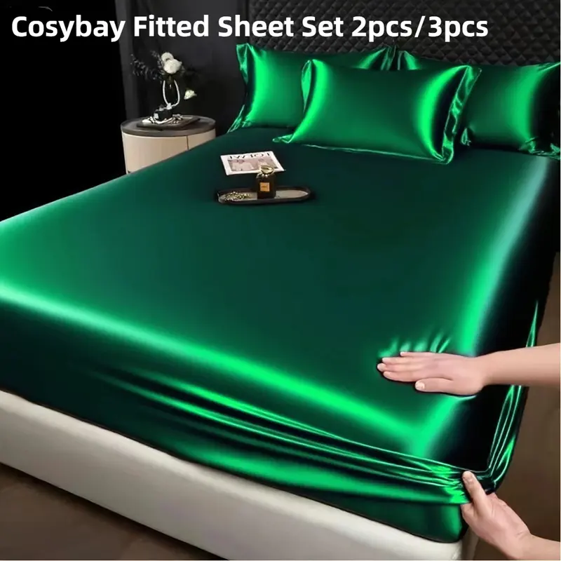 Cosybay Bedding Fitted Sheet set,Pillow Top Pad cover 2pcs/3pcs with pillowcase,Cooling Comfortable Mattress Cover up to 6-16''Deep Pocket,Soft like Silky Satin Bedding Set,NO Top / Flat Sheet,Bedroom Decor Pressure Relief Decorative,christmas picks