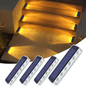 High-End Solar Outdoor Step Light, Auto On/off, Large Capacity Rechargeable Battery, Works over 16 Hours, Warm Light, anti-pressure 5 tons, Ideal for Stairs, Gardens, Pathway, Yard, Outdoor Step Lamps