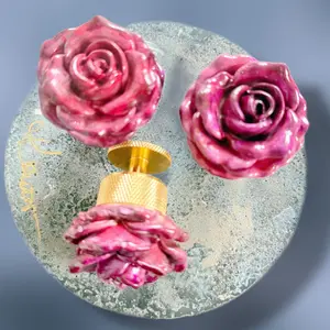 Cabinet Knobs, Handpainted Multicolor Handmade Floral Designs for Door Handles Wardrobe Kitchen or Make Up Cabinets Drawer Dresser Cupboard Pulls