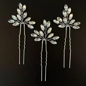 3Pcs Bride Hair Pins Rhinestones Hair Accessories for Women Crystal Wedding Hair Piece for Bride Women Girls Bridesmaids(Silver) - Home Improvement.
