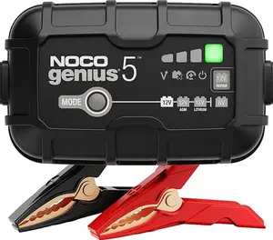 5A Smart Car Battery Charger, 6V and 12V Automotive Charger, Battery Maintainer, Trickle Charger, Float Charger and Desulfator for Motorcycle, ATV, Lithium and Deep Cycle Batteries