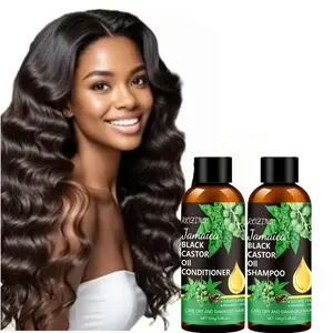 Rozino Jamaica Black Castor Oil Shampoo & Conditioner Set for Dry Damaged Hair Care Cleansing Routine 100g Each Bottle