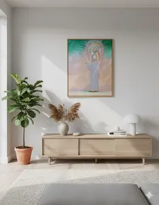 Cosmic Guide Art Inner Awakening Oil Painting Sphere of Truth Canvas Mystical Wall Decor 35x50cm for Spiritual Home Decor