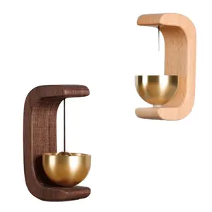 Suction cup-style solid wood wind chime, 1 piece, magnetic and hangable entrance doorbell, vintage doorbell decoration, home decor item, wall decoration, modern style