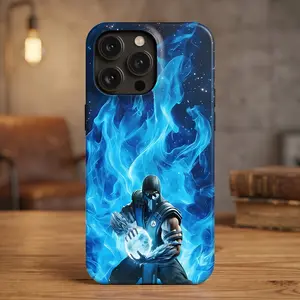 Mortal Kombat II Sub-Zer0 Tough Case Shockproof Dual Layer Soft TPU Bumper & PC Hard Shell for Samsung S21-S26 Plus Ultra Fe & iPhone 7-17 Pro Max Plus Air Mini