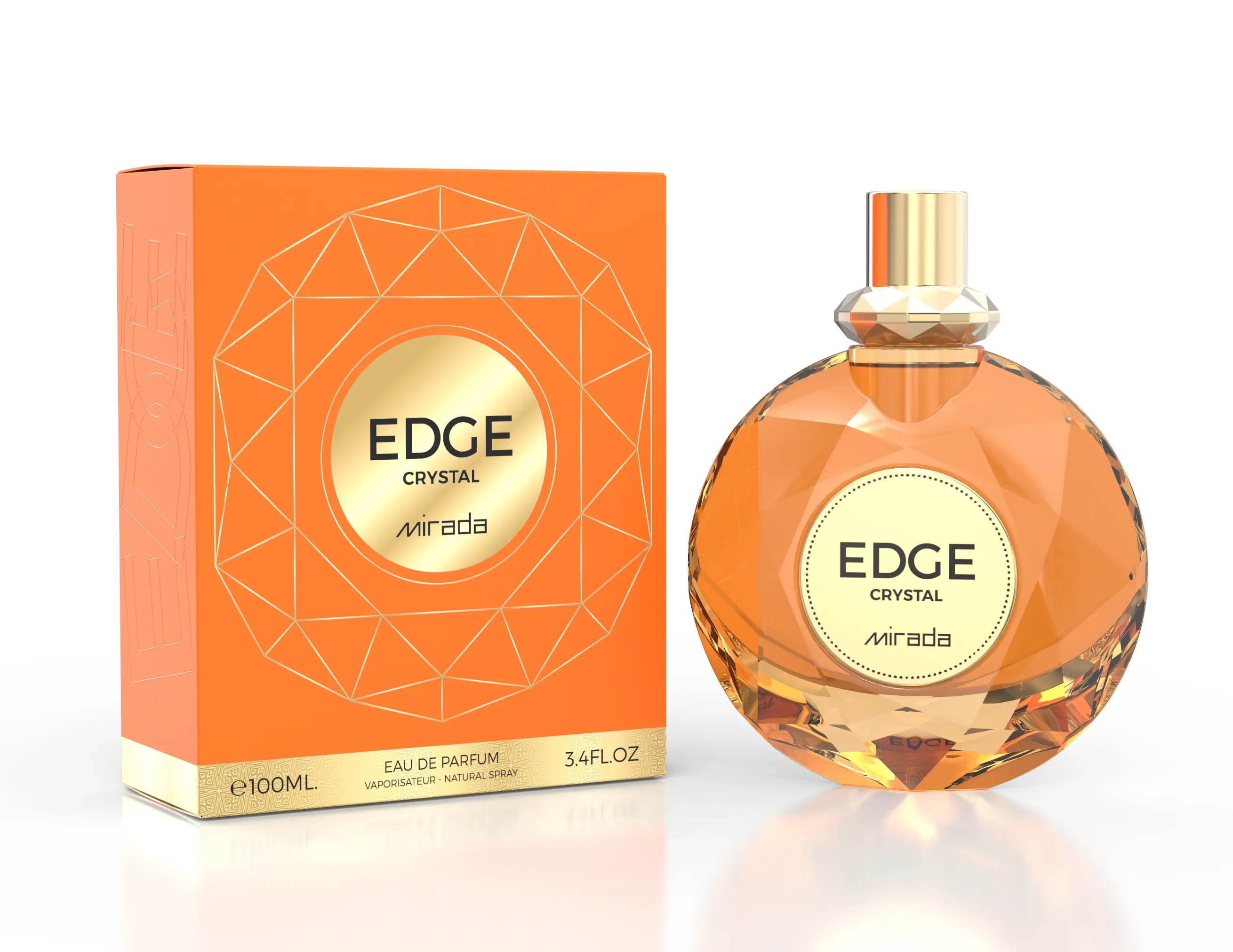 Women's Mirada Edge Pink Crystal EDP Fragrance, 3.4 fl oz (100 ml Perfume) - 3-3.9 fl oz, Floral Fruity Scent with Musk, Milk, Rose, Awakens Senses, Boosts Confidence, Promotes Poise & Elegance