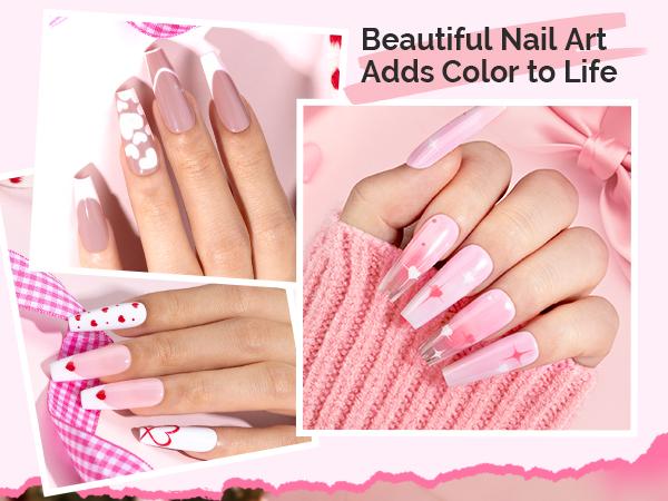 MelodySusie Gel Nail Polish Kit with UV Light P-ART06F- Popular Color Jelly Gel with Builder and Baser &Glossy Top Coat Soak Off Includes Nail Art Tools Nail Art Gift for Women & Girls Starter Kit