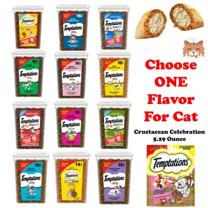 Temptations Cat Treats Flavors MixUps Catnip Fever, Shrimpy Shrimp, Mix of Chicken, Tempting Tuna & More, 16 oz Value Tub Crunchy and Soft Bites
