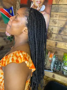 Unisex Real Hair Dreads Extensions Interlocked Locs, 0.6cm Thick, 30 Strands, Natural Color, Handmade, Dyeable & Bleachable, Comfortable & Durable