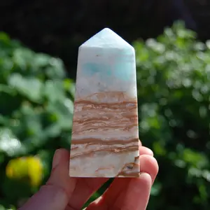 3.5in 321g Caribbean Blue Calcite Crystal Tower