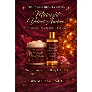 Midnight Velvet Amber Body Glaze and (8oz)Body Oil with pump Bundle Deal