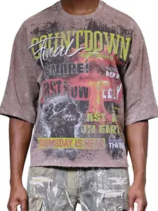 Breaking News Countdown Cropped Tee - Medium Size - Graphic T-Shirt Featuring "Countdown" Text Design