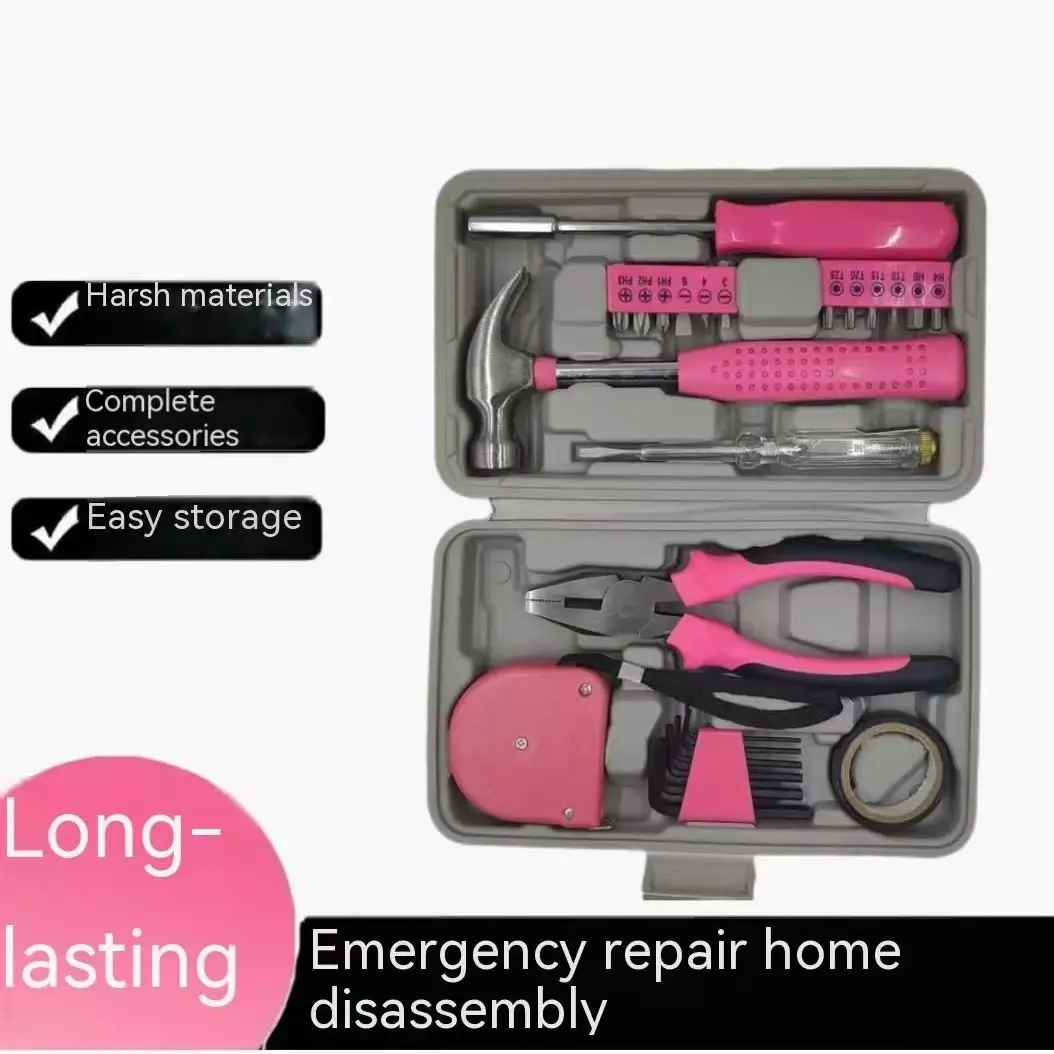 24-Piece Tool Set for Women, Portable Mini Toolbox Kit, Ideal for DIY Home Maintenance & Repair Projects