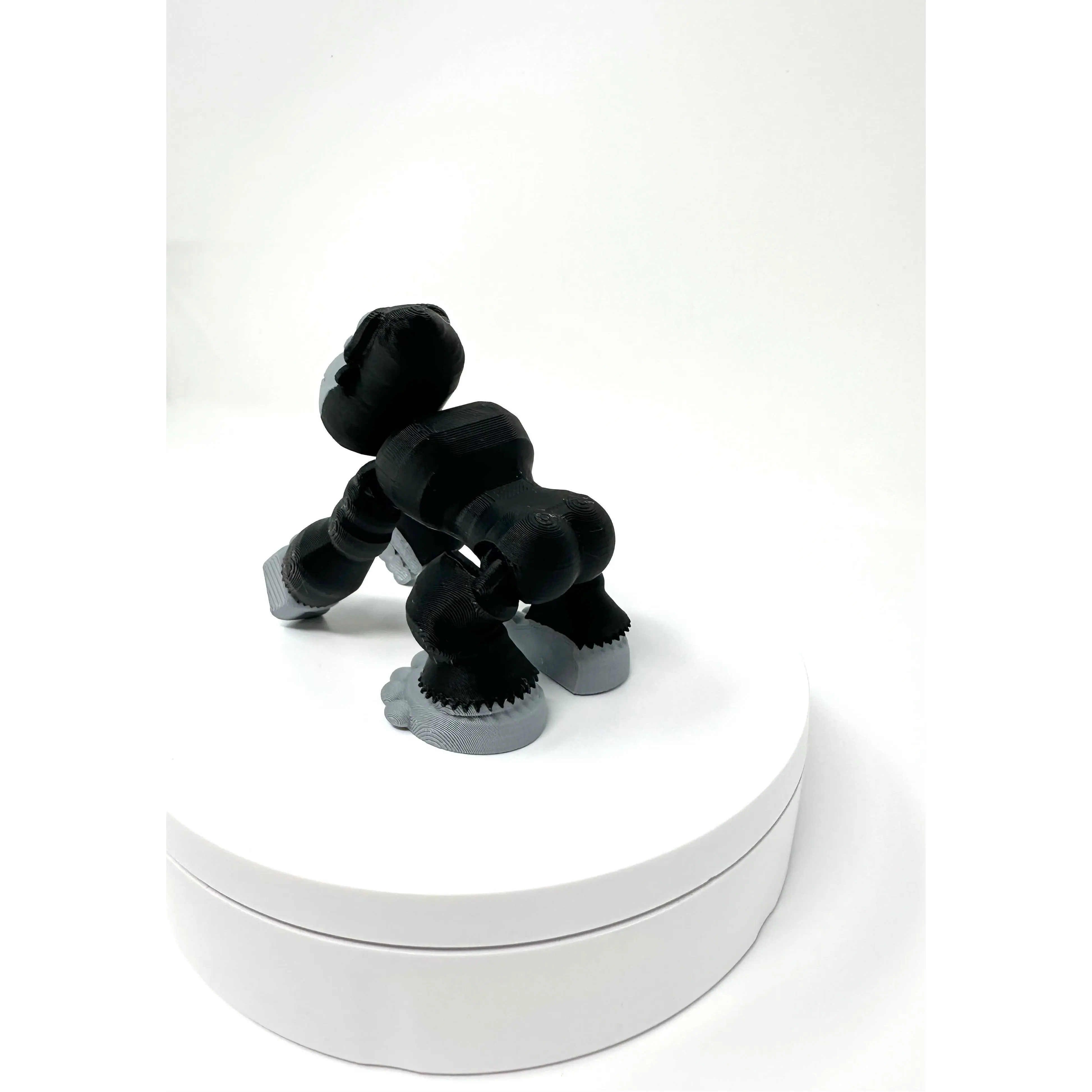 3D Printed Gorilla - Black and Gray Design, Unique Features, Ideal for Collectors and Fans