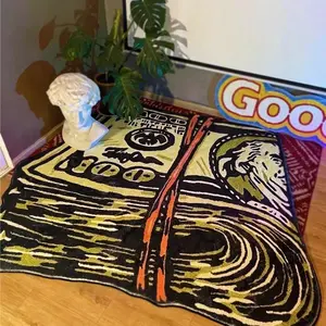 American Retro Style Rug, Home Decor Rugs, Soft Comfortable Thick Plush Carpet, Fashion Trend Street Art Design, Suitable for Living Room Bedroom Bathroom, Fluffy Rug
