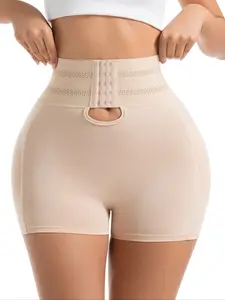 Women's Mesh Padded Shapewear Shorts, High Waist Belly Control, Breathable Fashion Briefs, Slimming Butt Lifting, 1 Piece Pack