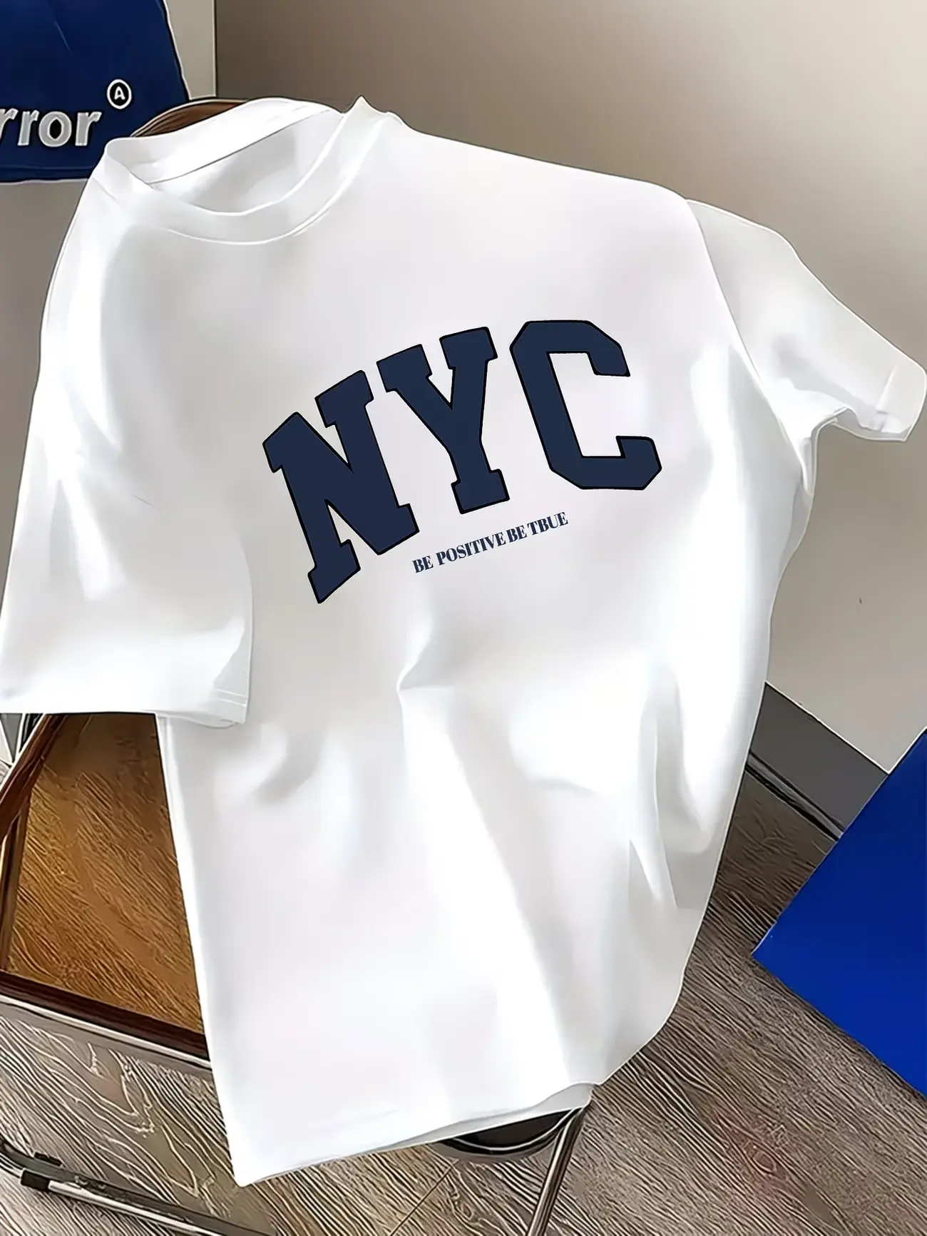 Vintage NYC Letter Graphic T‑Shirt, Unisex Everyday Daily‑Wear Casual Tee, College‑Style Slogan‑Print Relaxed‑Fit Cotton Short‑Sleeve for Men Women