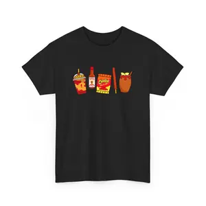 Pa’ Los Picositos T-Shirt – Chamoy, Hot Chips, & Hot Sauce Mexican Snack Tee Tshirt Unisex trendy graphic tees funny  tshirt