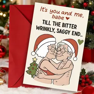 Funny Christmas Card for Couples, 1pc Lifetime Commitment Card with Envelope, Humorous Valentines Day & Christmas Cards, High-Quality Print