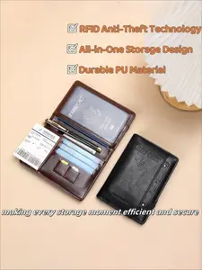 RFID Anti-Theft Wallet & Card Case: All-in-One Organizer for Cards, Certificates & Passport, Durable Wallet