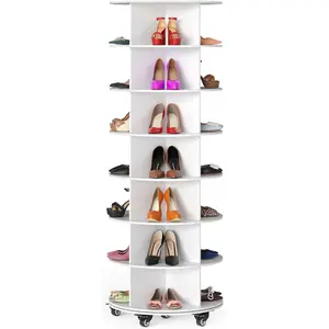 7-Tier Rotating Shoe Rack with Wheels