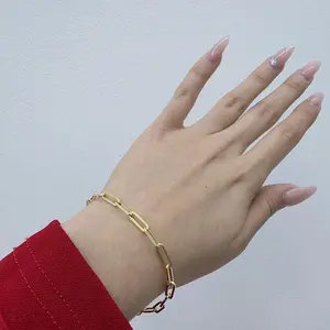 bracelet paper clip for women 10k 4mm size 7