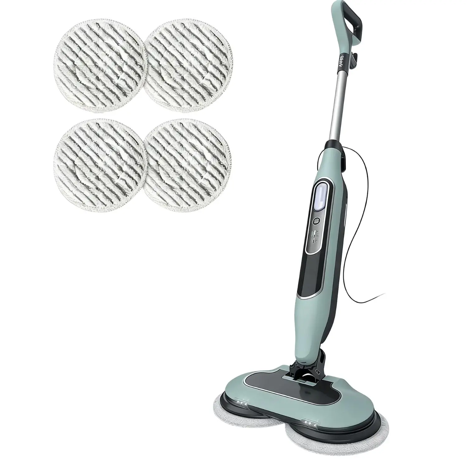 Steam & Scrub Hard Floor Steam Mop, Teal, S8002BRN 2 Steam Modes, 2 Dirt Grip Soft Scrub Pads Included, XL Removable Water Tank, Swivel Steering Dual Head Hard Floor Steam Mop, 3 Adjustable Steam Modes, LED Headlights, Lightweight for Home Tile Cleaning