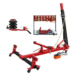 TikTokShopBlackFridayVEVOR Car Frame Puller Set, 6 Ton PSI Air Pump Frame Puller, 10000 PSI Foot-Operated Hydraulic Pump, 3 Ton Air Bag Jack, Auto Body Frame Straightener, with Double-Head Clamps And Casters