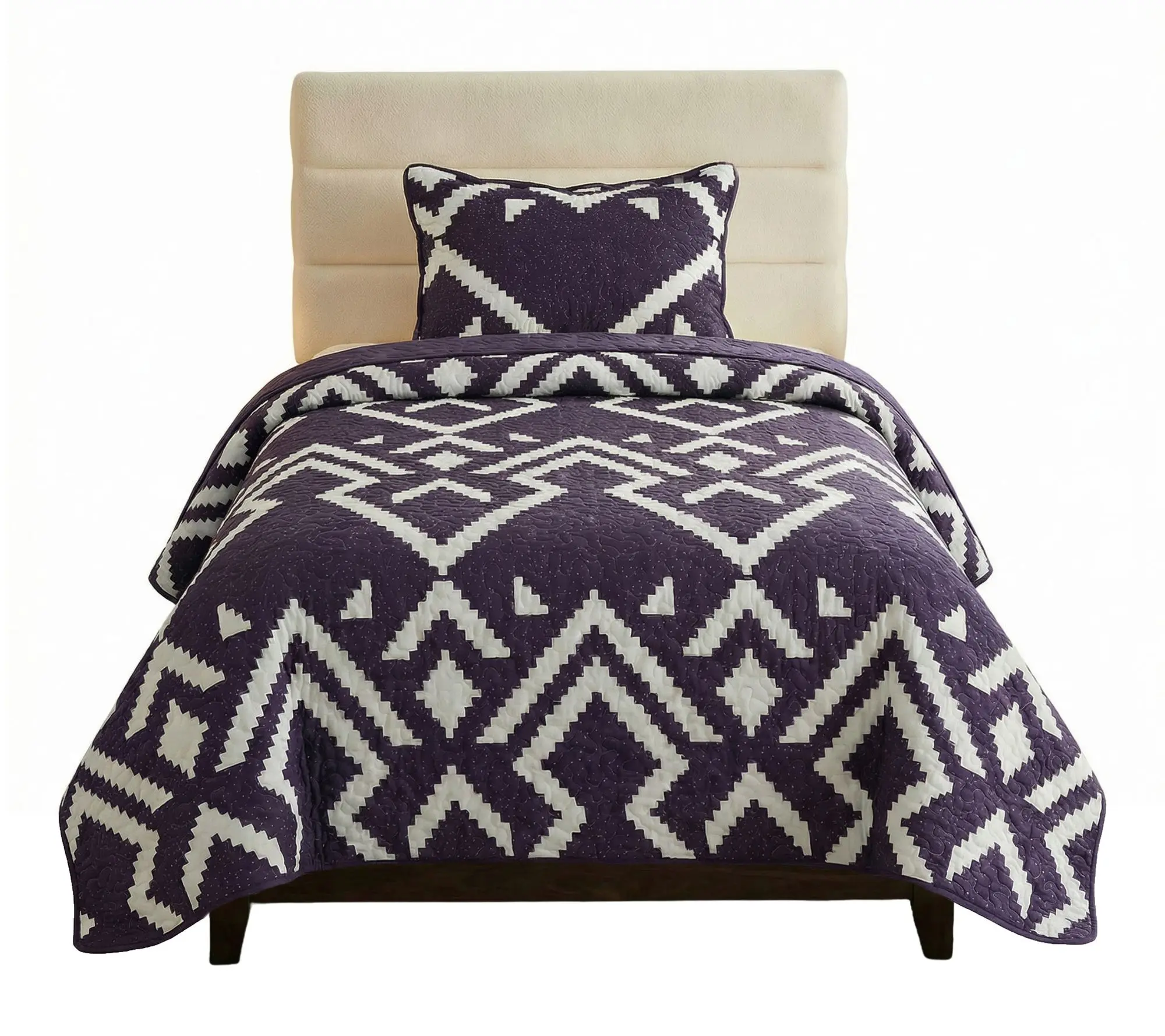 Lavish Home 2-Piece Twin Quilt Bedding Set Geometric Pattern