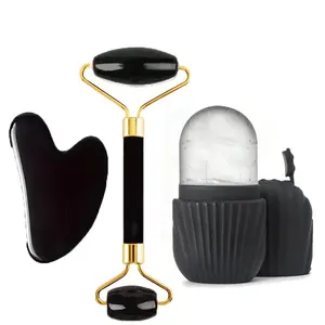 3-Piece Ice Roller Facial Care Set, Resin Face Massager Tool Kit, Scraping & Lifting Massage Rollers, Facial Body Scraper for Skin Firming