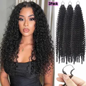 Curly Crochet Hair for Black Women 16 Inch Feather Crochet Hair Extensions 50g 30 Strands Miracle Knots Hair Bundles Soft Lightweight Deep Wave Texture for Protective Styles