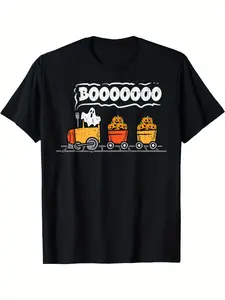 Halloween Train Boo Costume Toddler Teen T-Shirt 180g, Christmas Eve, Black Friday, Thanksgiving, home leisure, clean design, fade-resistant, for adults, durable cotton feel
