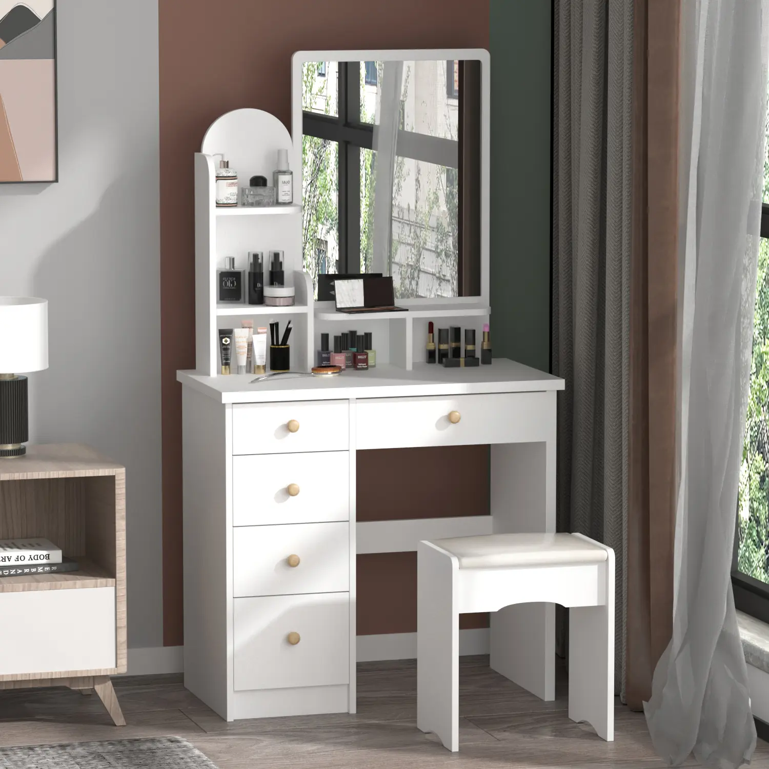New-White Vanity no Light