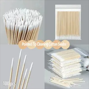 Multifunctional Wooden Cotton Head Cleaning Stick, Nail Polish Remover, Keyboard Gap Cleaner, Beauty Makeup Eyelash Eye Liner Adjustment Tool