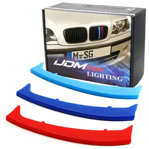 iJDMTOY Exact Fit ///M-Colored Grille Insert Trims For 1999-2001 BMW E46 Pre-LCI 3 Series 4-Door Sedan 320i 323i 325i 328i 330i with 10-Beam ONLY