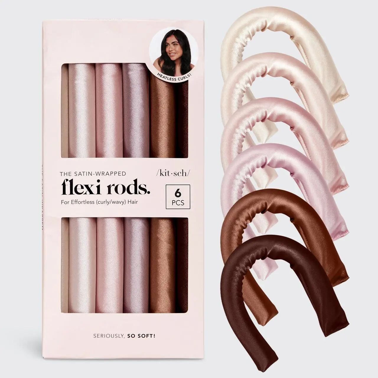 Kitsch Flexi Rods Satin Wrapped - 6 Pack