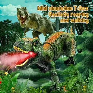 Remote Control Dinosaur Toy Set - Spinosaurus & T-Rex with Spray, Egg-Laying, Projection & Roaring Sounds, Gift for Boys