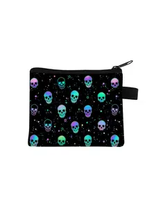 Skull all-over printed coin purse