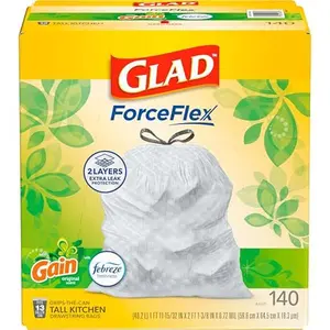 Glad ForceFlex Tall Kitchen Trash Bags, 13 Gallon, Gain Original, 140 Count (Package May Vary)