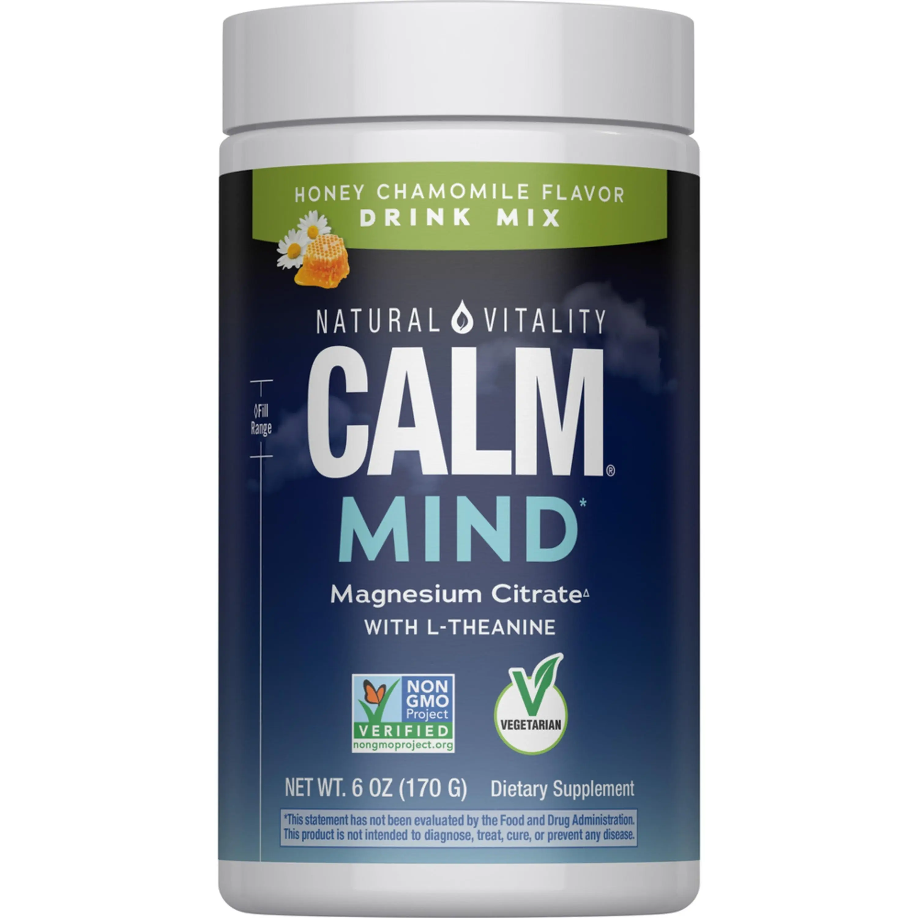 CALM MIND + L-Theanine Powder Honey Chamomile, 6 oz (168 g)