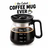 16oz (473ml) Heat-Safe Glass Cup - Modern Novelty Reusable Pot-Style Sip Mug with Lid, Spill-Resistant Washable Kitchen Drinkware, Ideal for Office Desk Tea Use, Gift for Coffee Lovers