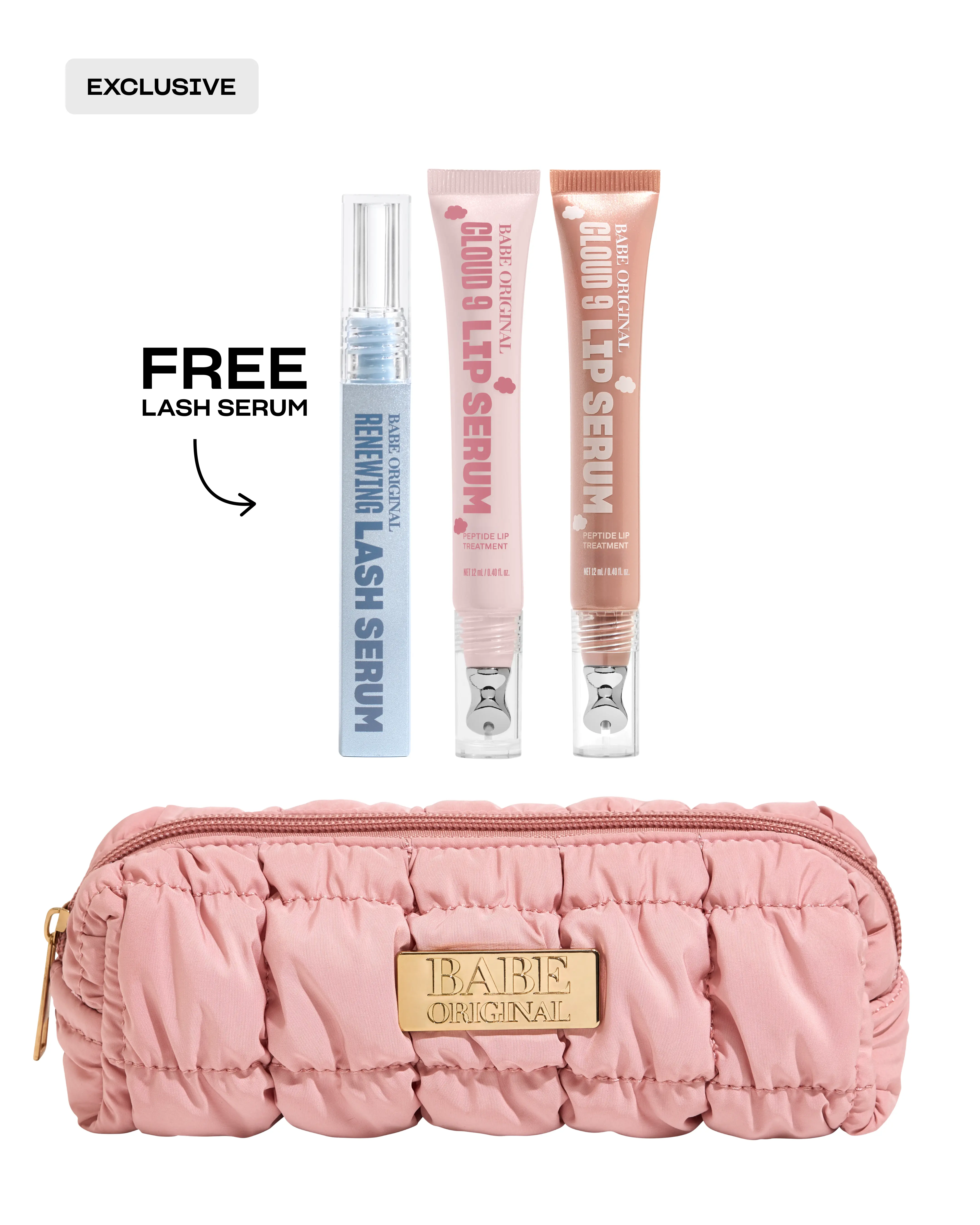 NEW! Cloud 9 Limited Edition Set, New Peptide Lip Serum, Peptide Lash Serum, Free Babe Lash, Sensitive Friendly Formulas, New, Easy Application, Babe Original TikTok Exclusive