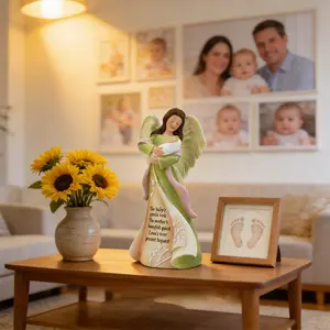 Angel Crafts Family Affection Guardian Angel Resin Ornament Mother's Day Gift Mother's Room Decoration Sculpture for Mothers