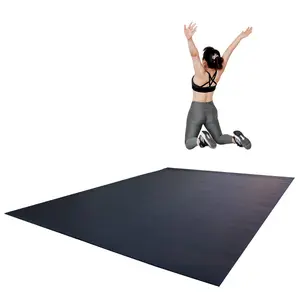 RevTime Extra Large Exercise Mat 8 x 6 feet (96" x 72" x 1/4"+) 7 mm Thick & High Density Mat for Home Cardio and Yoga Workouts, Durable Gym Mat, Black