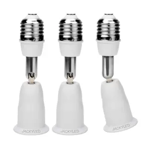 Light Extender 3.9"/10CM Light Bulb Extension, E26 E27 Medium Base Bulb Converter, Max 60W 360 Degree Extension Adapter, 3-Pack