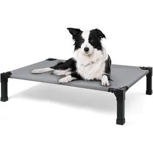 Niubya Cooling Elevated Dog Bed, Raised Dog Bed with Washable Breathable Mesh and Metal Frame, Portable Dog Cot Bed with No-Slip Feet for Outdoor and Indoor Use NIUHEE