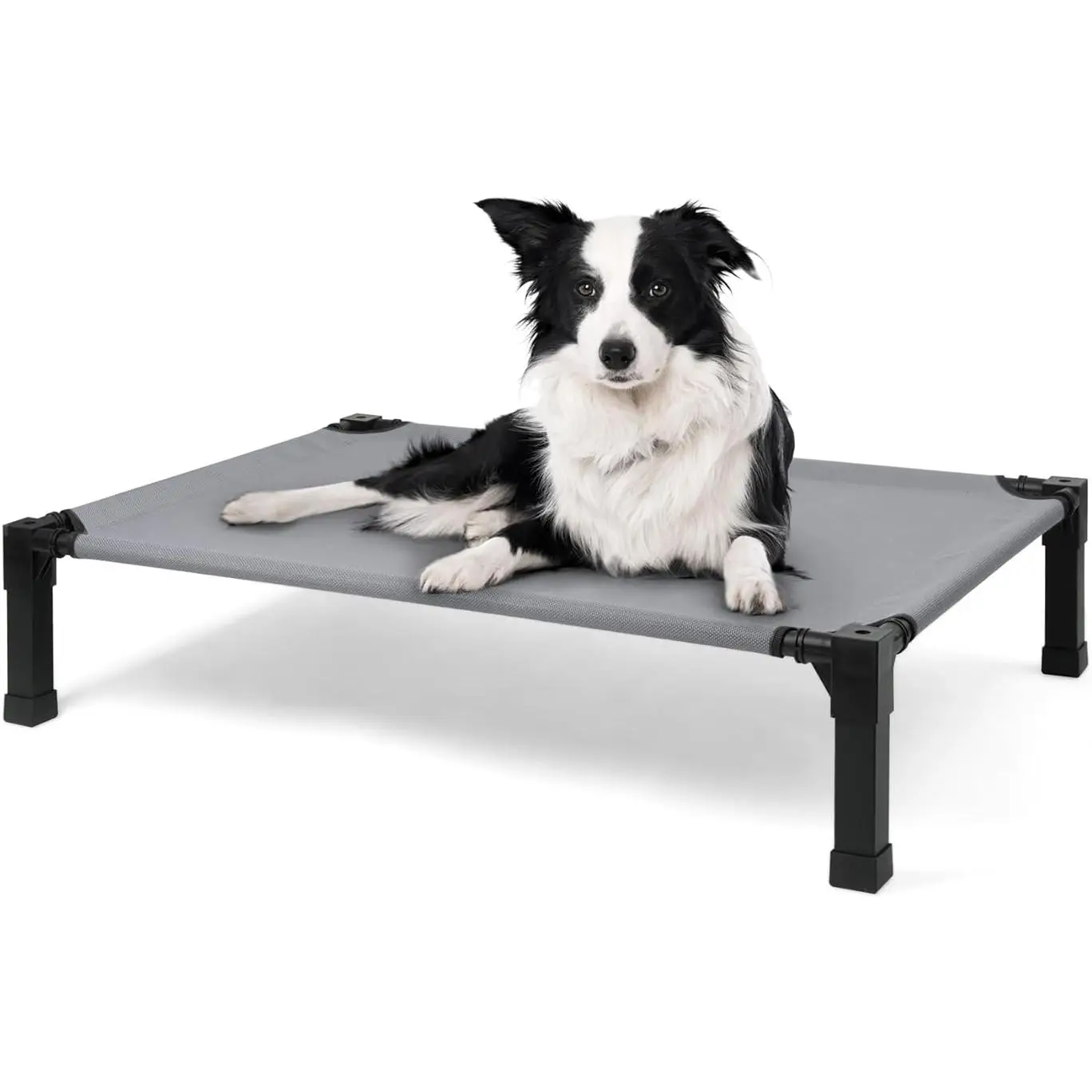 Niubya Cooling Elevated Dog Bed, Raised Dog Bed with Washable Breathable Mesh and Metal Frame, Portable Dog Cot Bed with No-Slip Feet for Outdoor and