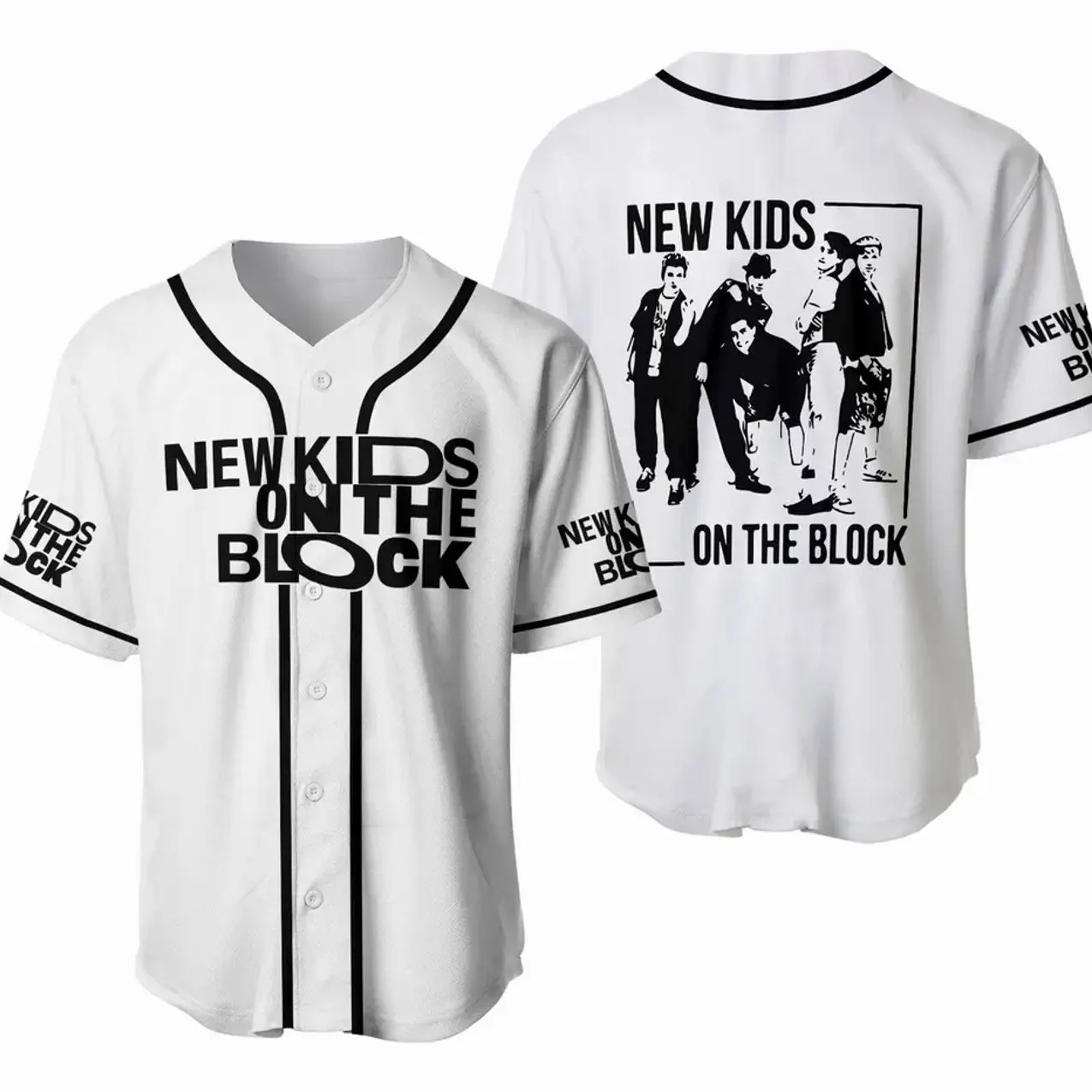 New Kids on the Block Baseball Jersey, NKOTB Fan Button Up Shirt, Vintage Pop Band Concert Jersey, Music Tour Merch, Unisex Baseball Jersey Gift for Fans